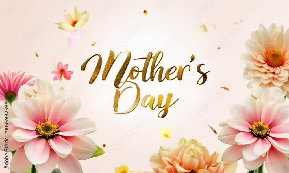 Mother's day is a special day to celebrate and appreciate the love and care of mothers. A beautiful floral design with pink and yellow flowers, symbolizing love and warmth Mother's day is a special day to celebrate and appreciate the love and care of mothers. A beautiful floral design with pink and yellow flowers, symbolizing love and warmth