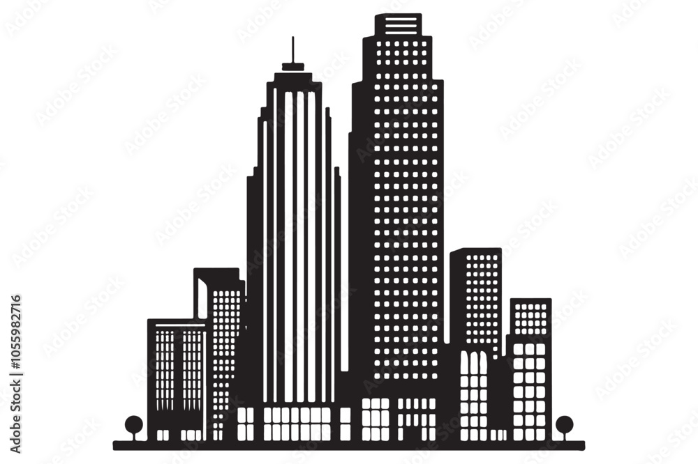 Obraz premium Building Vector silhouette