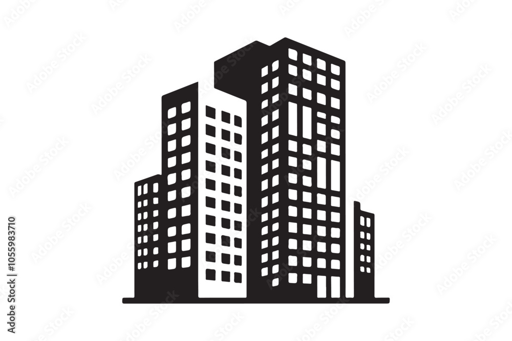 Obraz premium Building Vector silhouette