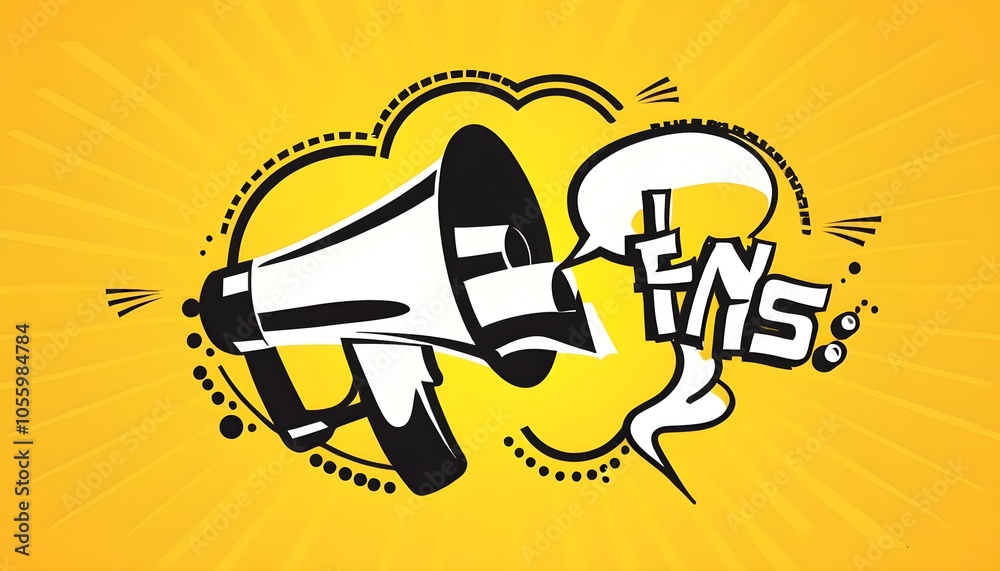 Dynamic speech bubble banner featuring Speaking Up text alongside a loudspeaker for impactful business marketing and advertising strategies Dynamic speech bubble banner featuring Speaking Up text alongside a loudspeaker for impactful business marketing and advertising strategies