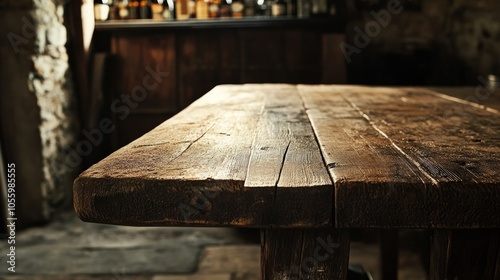 old empty wooden table 