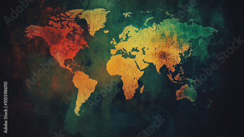 Tekstura heatmapping, tło dla projektu strony, mapa świata, trendy 2025 generative ai 