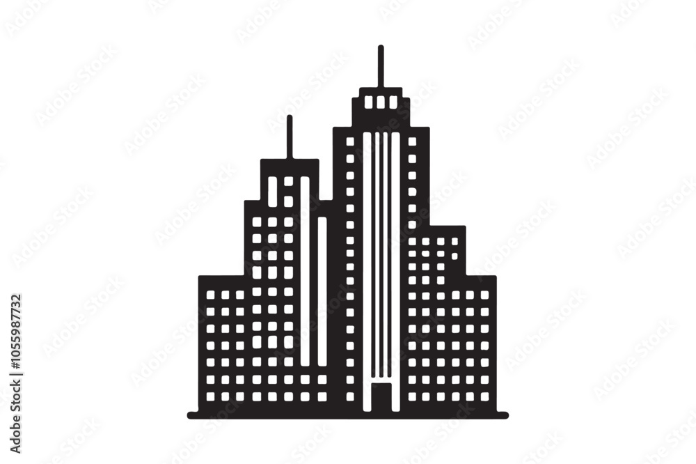 Fototapeta premium Building Vector silhouette 