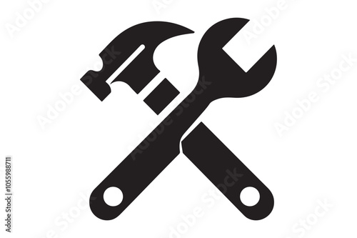 wrench and Hammer tool icon 6.eps