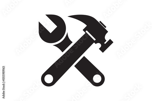 wrench and Hammer tool icon 17.eps