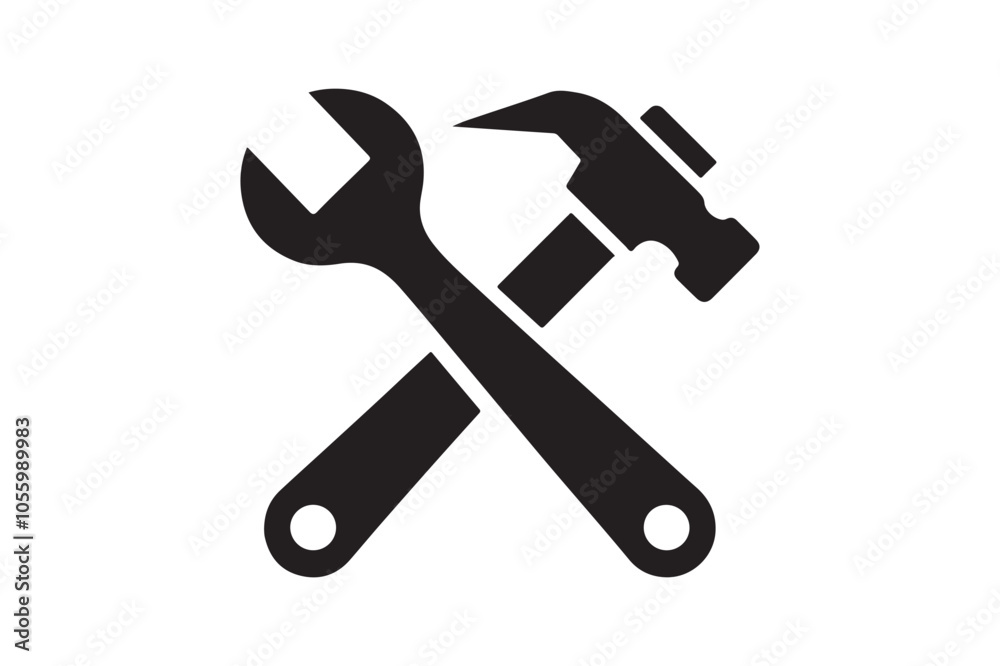 wrench and Hammer tool icon 30.eps wrench and Hammer tool icon 30.eps