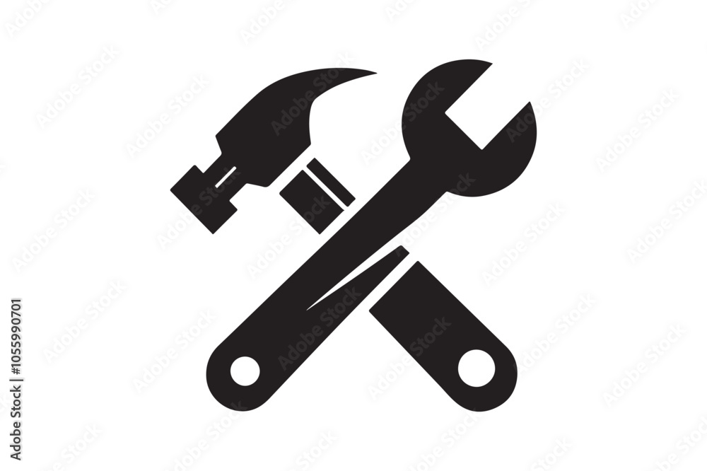 wrench and Hammer tool icon wrench and Hammer tool icon