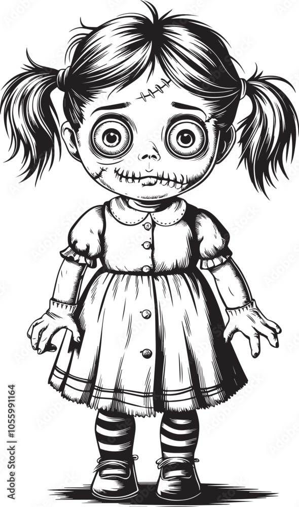 spooky girl horror Art & Illustration vector spooky girl horror Art & Illustration vector