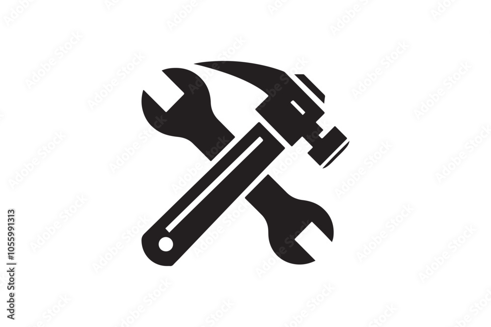 wrench and Hammer tool icon wrench and Hammer tool icon