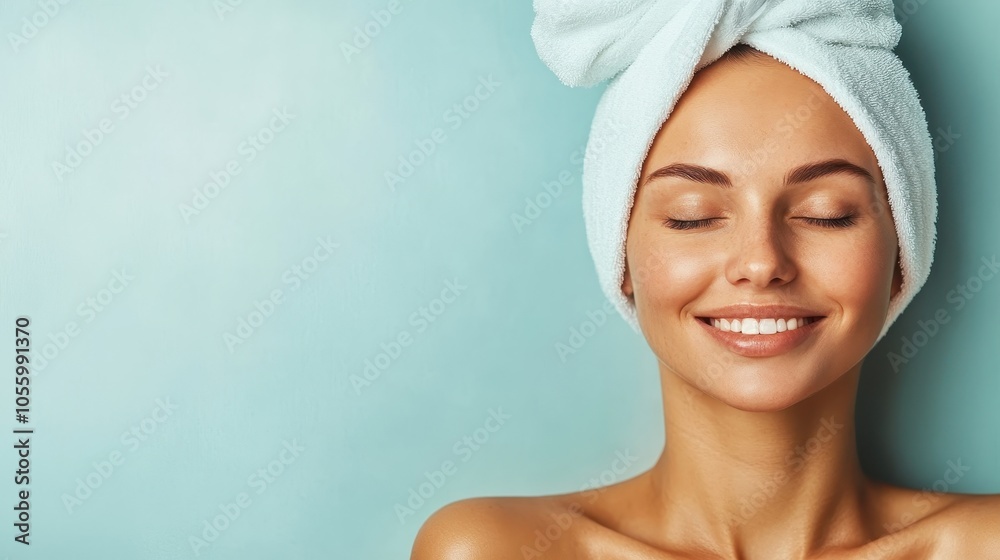 A smiling woman radiates relaxation and happiness, wrapped in a soft towel, showcasing her radiant skin post-spa treatment, symbolizing self-care and contentment. A smiling woman radiates relaxation and happiness, wrapped in a soft towel, showcasing her radiant skin post-spa treatment, symbolizing self-care and contentment.