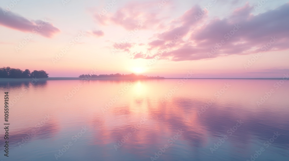 Serene Lake Reflecting Dawn Colors Serene Lake Reflecting Dawn Colors