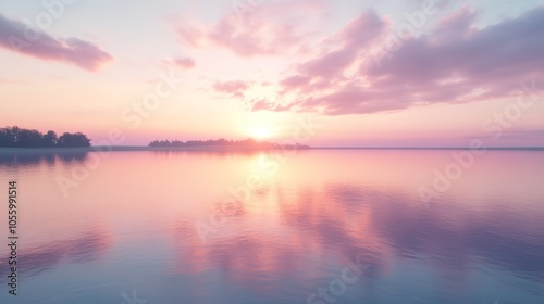 Serene Lake Reflecting Dawn Colors