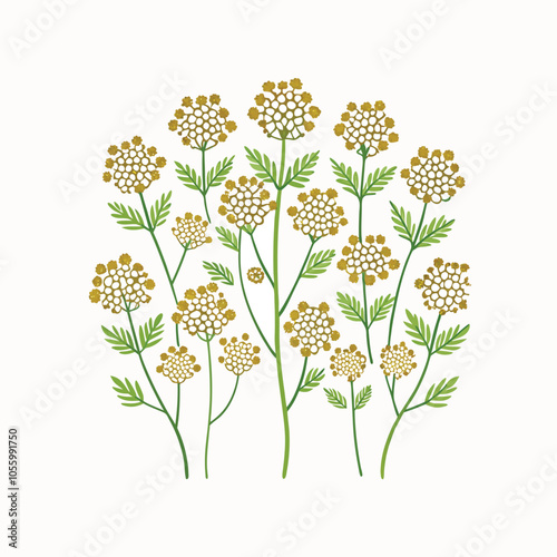 Seamless vector illustration of flowers and leaves, a beautiful floral design for spring and summer nature patterns