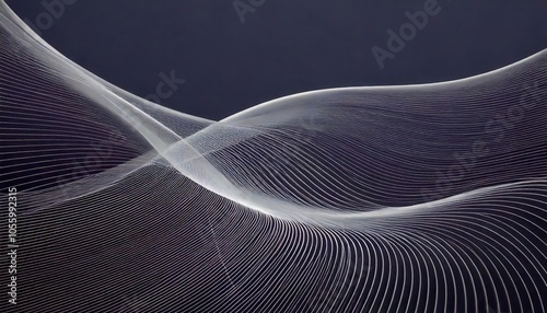 abstract white line web flowing curves and waves smooth design background