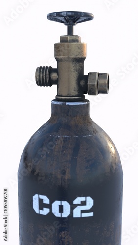 Co2 Gas Cylinder with white background