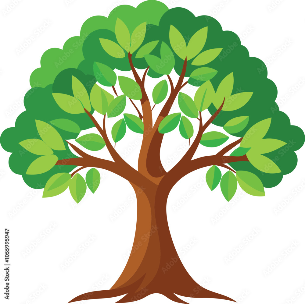 Obraz premium Green Nature Eco Tree Vector Illustration