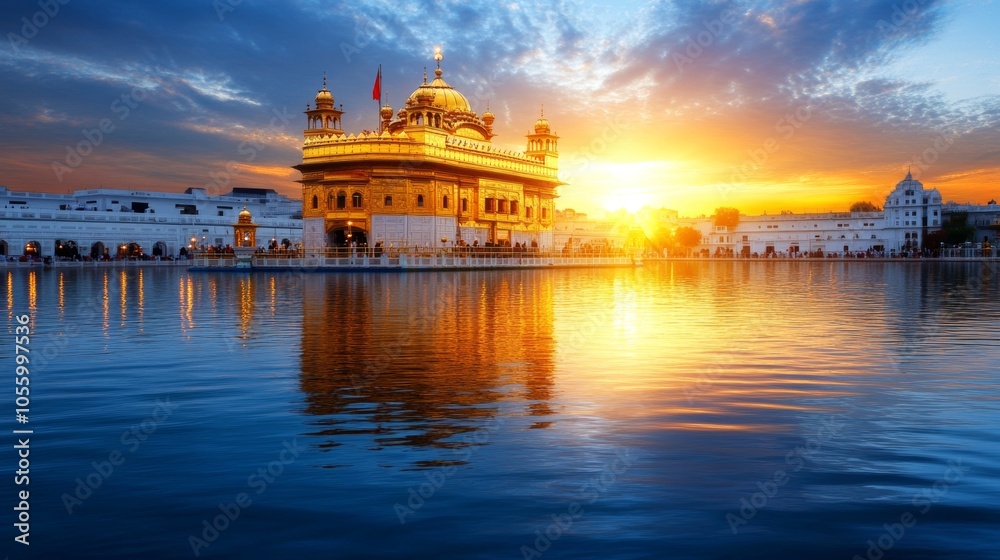 Golden Temple Amritsar Sunset Reflection Sikhism Architecture India Golden Temple Amritsar Sunset Reflection Sikhism Architecture India