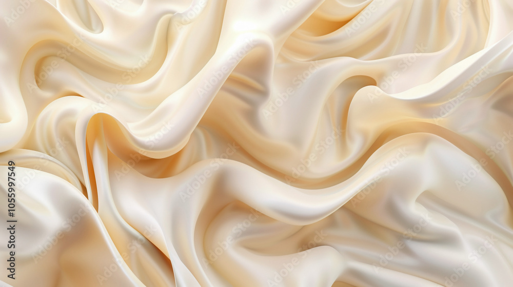 Soft cream shiny satin silk swirl wave background Soft cream shiny satin silk swirl wave background