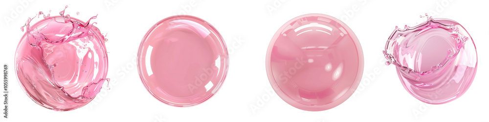 Collection of Pink bubbles isolated on white or transparent background Collection of Pink bubbles isolated on white or transparent background
