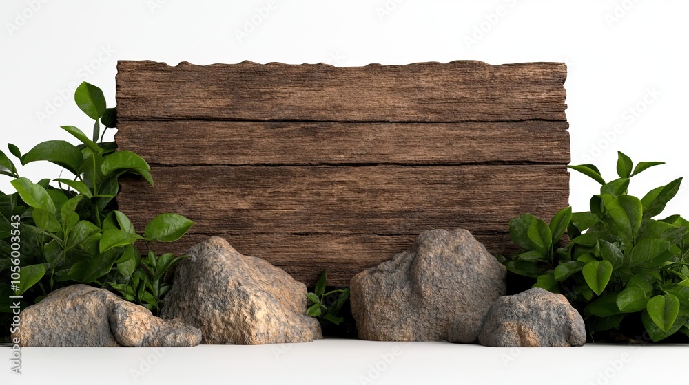 A rustic wooden sign surrounded by greenery and stones, creating a natural and earthy aesthetic. A rustic wooden sign surrounded by greenery and stones, creating a natural and earthy aesthetic.