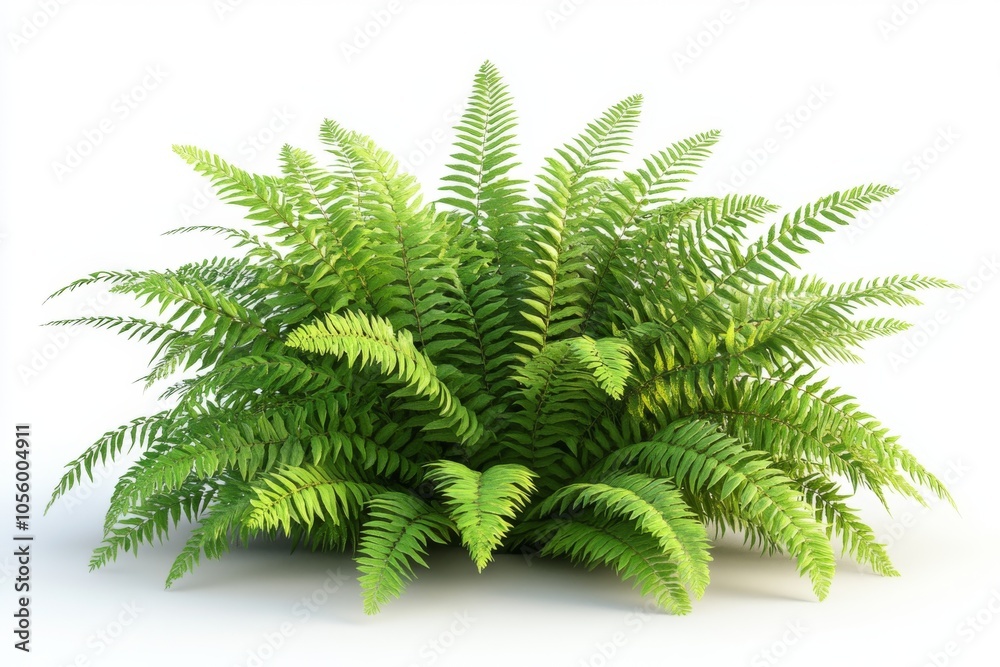 Lush Green Fern Plant Isolated on White Background Lush Green Fern Plant Isolated on White Background