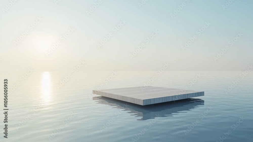 empty stone podium over the ocena