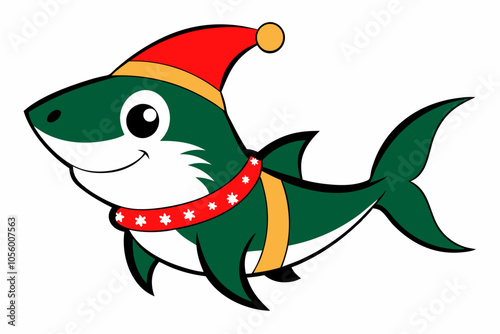 A Cute Dolphin with Christmas Costume