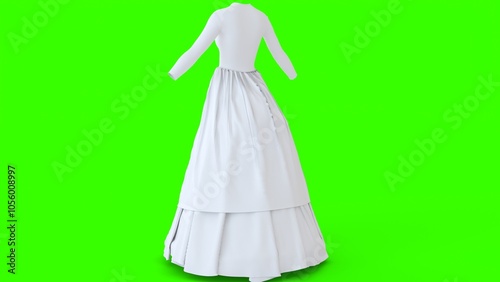 open button double layer dress with green background