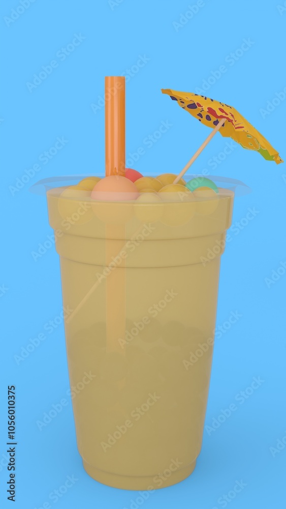 pineapple juice with blue background