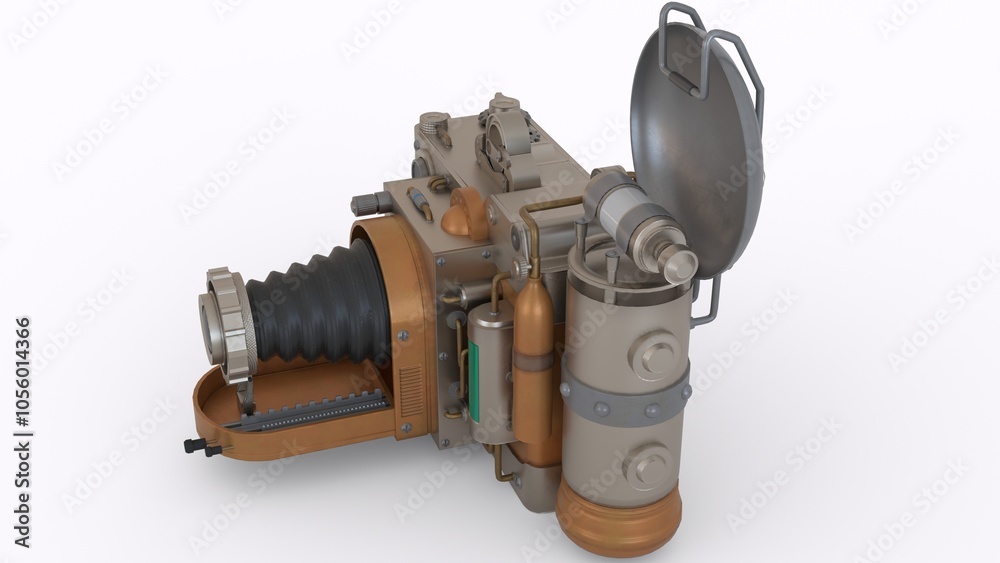 steampunk camera with white background steampunk camera with white background
