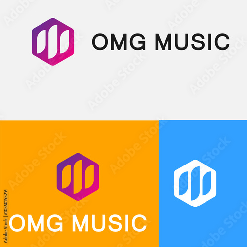 Logo design idea for music store . Rounded logo with musical note. Vector symbol or icon layout.
