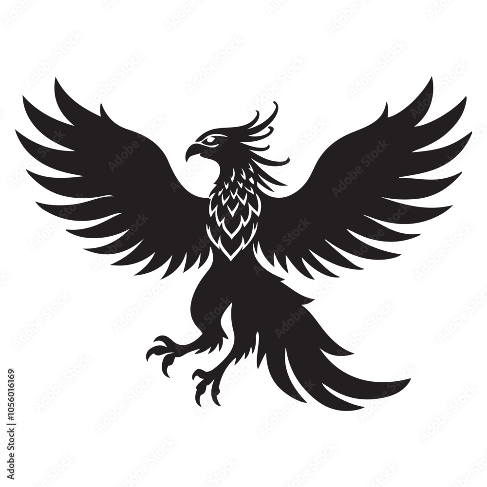 mythical phoenix bird silhouette mythical phoenix bird silhouette