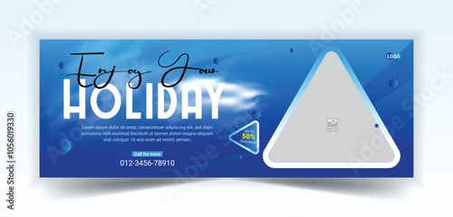 Travel company social media cover template travel agency vector design template design