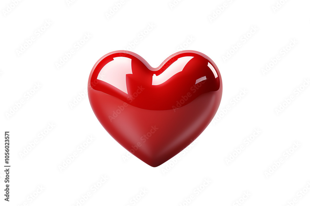 A glossy red heart shape isolated on a white background, symbolizing love and affection. A glossy red heart shape isolated on a white background, symbolizing love and affection.
