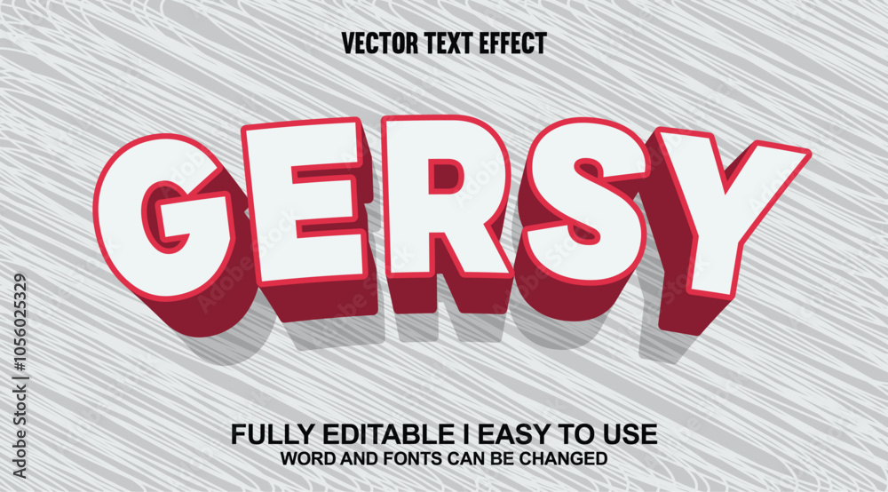 Obraz premium Gersy Fully Editable 3D Vector Text Effect