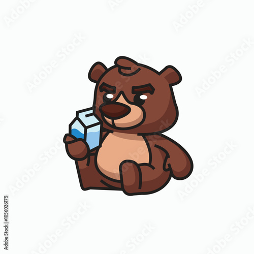 Cute teddy bear  Vector Icon Illustration Animal Nature Flat Cartoon Style