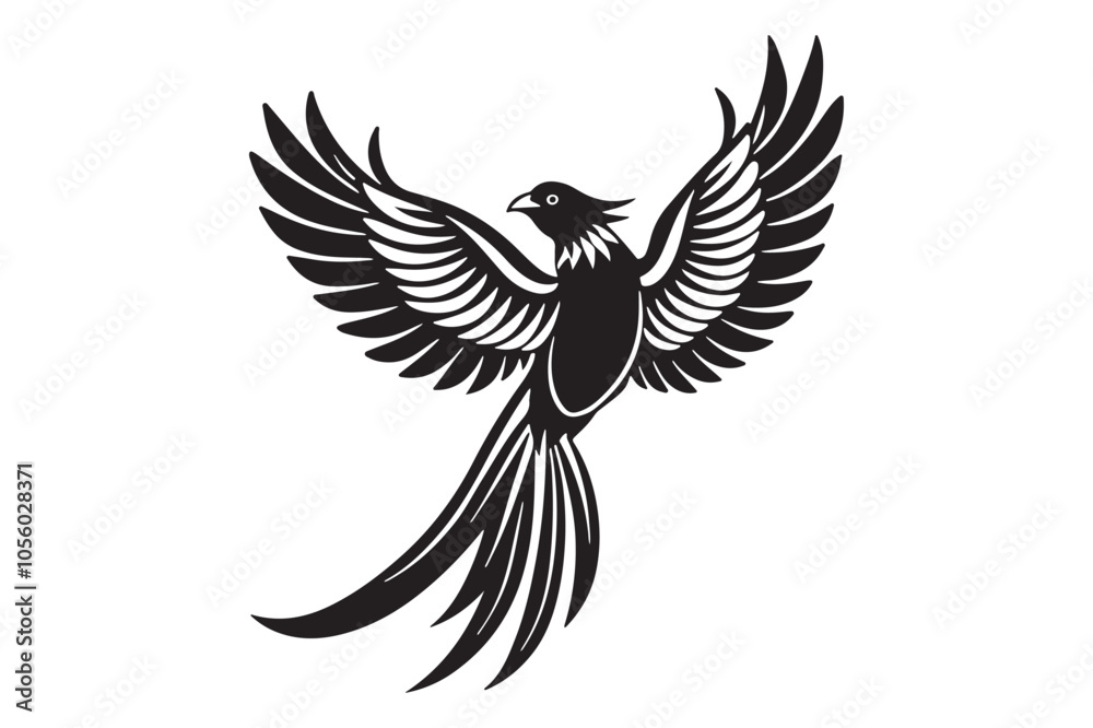 Obraz premium Resplendent Quetzal Silhouette vector illustration, Resplendent Quetzal Silhouette 