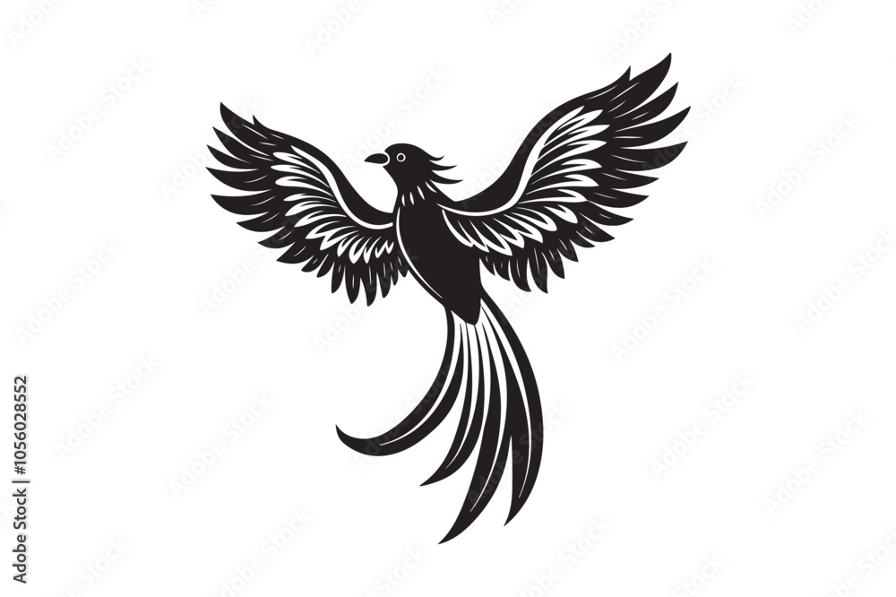 Resplendent Quetzal Silhouette vector illustration, Resplendent Quetzal Silhouette Resplendent Quetzal Silhouette vector illustration, Resplendent Quetzal Silhouette