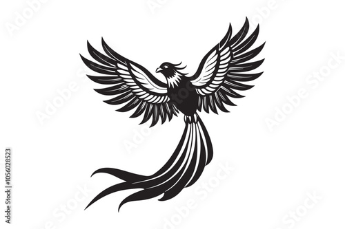 Resplendent Quetzal Silhouette vector illustration, Resplendent Quetzal Silhouette 