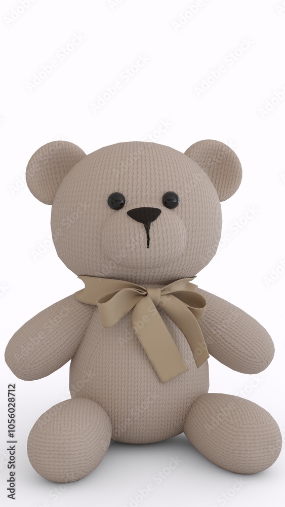 Fototapeta premium white teddy bear with white background