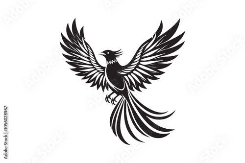 Resplendent Quetzal Silhouette vector illustration, Resplendent Quetzal Silhouette 