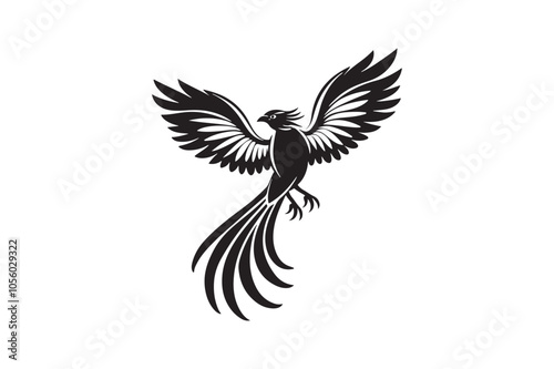 Resplendent Quetzal Silhouette vector illustration, Resplendent Quetzal Silhouette 