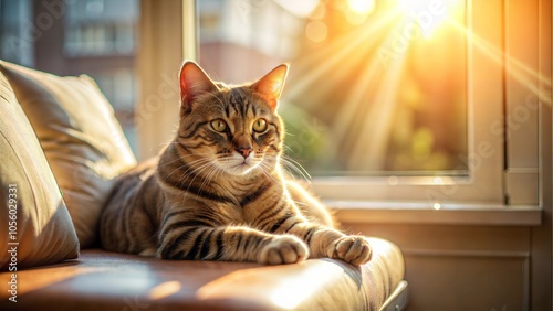 Illustration: cat lying on the sofa