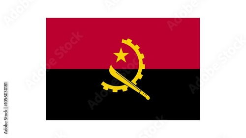 Angola Country Flag Elements Construction Animation