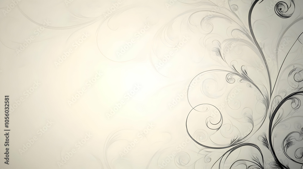 Elegant swirling floral design on a soft background, ideal for backgrounds or decorative use. Elegant swirling floral design on a soft background, ideal for backgrounds or decorative use.