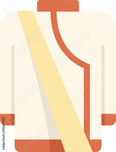 This flat vector illustration showcases a sherwani suit, traditionally worn by indian grooms