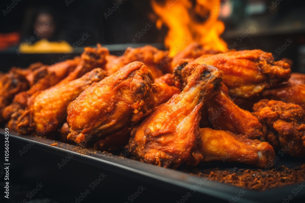 Close up of fried chicken wings Close up of fried chicken wings