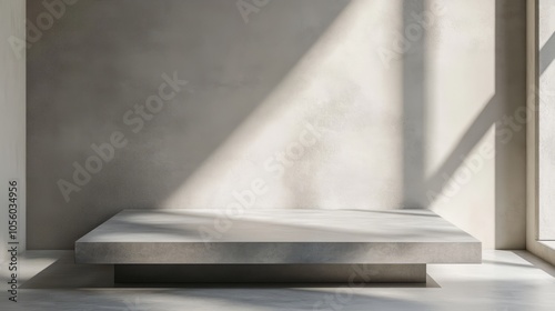 stone empty minimalistic podium against grey abckground