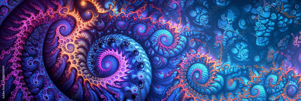 Abstract fractal patterns in vibrant. Fractal background