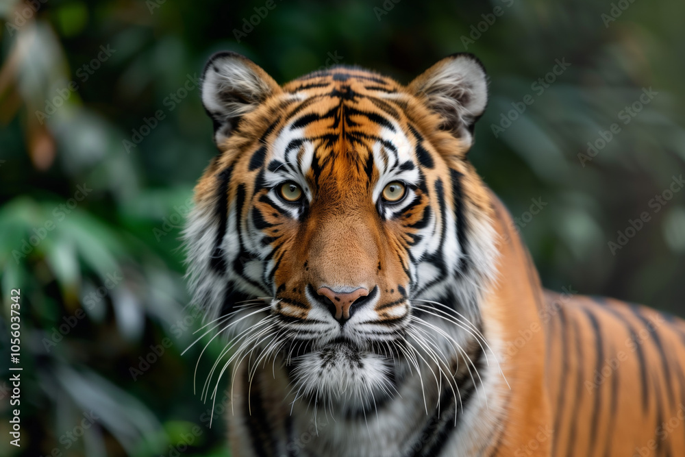 A closeup shot of an Asian tiger. A closeup shot of an Asian tiger.